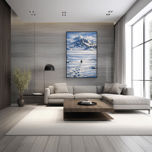 Yağlı Boya Dokulu Tablo - Penguen Tablosu - Ev Dekorasyon