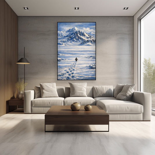 Yağlı Boya Dokulu Tablo - Penguen Tablosu - Ev Dekorasyon